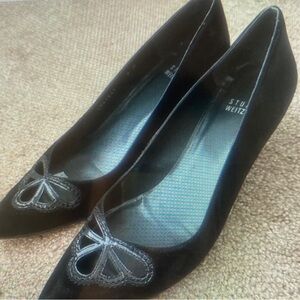 Stuart Weitzman Black Heels with Bow Detail